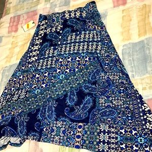 Dana Buchman X Small Vintage Blue Hawaiian Floral Skirt